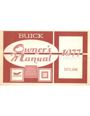 1977 BUICK SKYLARK INSTRUCTIEBOEKJE ENGELS