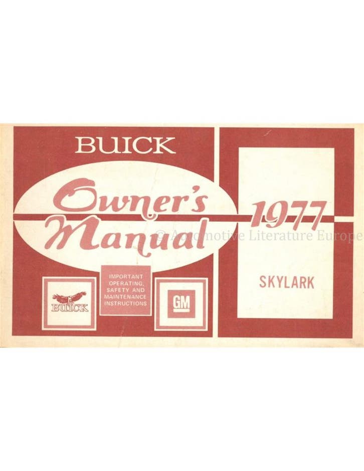 1977 BUICK SKYLARK INSTRUCTIEBOEKJE ENGELS, Auto diversen, Handleidingen en Instructieboekjes