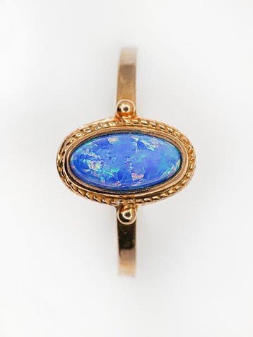 Sans prix de réserve - Bague - 14 carats Or jaune Opale, Bijoux, Sacs & Beauté