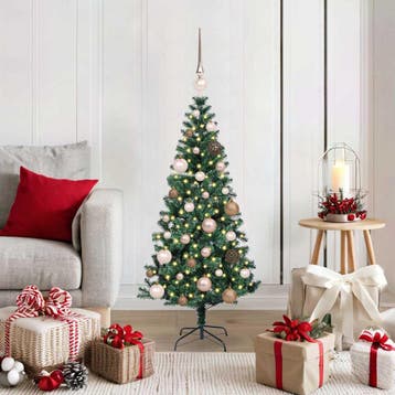 vidaXL Kunststof Voorverlichte Kerstboom Groen 120 cm PVC en, Verzenden