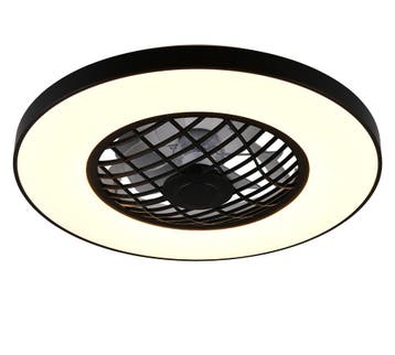 Trio LINKÖPING VENTILATOR plafondlamp | LED | zwart | Ø 59 c, Verzenden, Nieuw