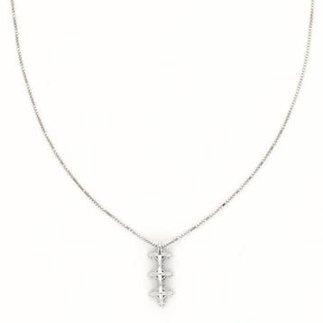 Halsketting - 18 karaat Witgoud Diamant (Natuurlijk) -
