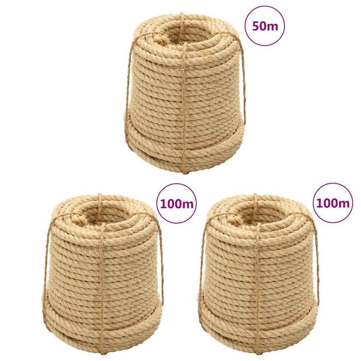vidaXL Touw 3 st 14 mm sisal, Doe-het-zelf en Bouw, IJzerwaren en Bevestigingsmiddelen, Nieuw, Verzenden