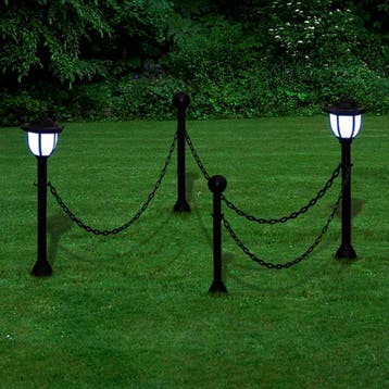 vidaXL Hekwerk met 2 solarlampen, Tuin en Terras, Verzenden, Nieuw