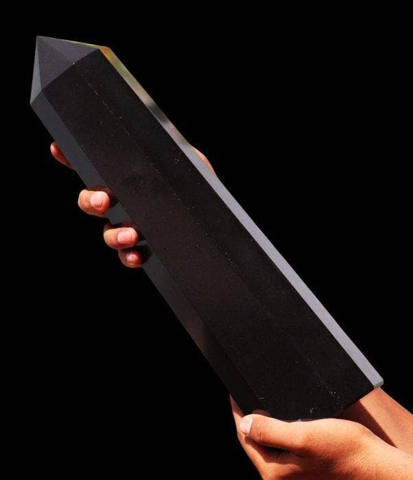 7,2 kg Zwarte toermalijn-obelisk - Schorl-toermalijn - 40 cm, Verzamelen, Mineralen en Fossielen