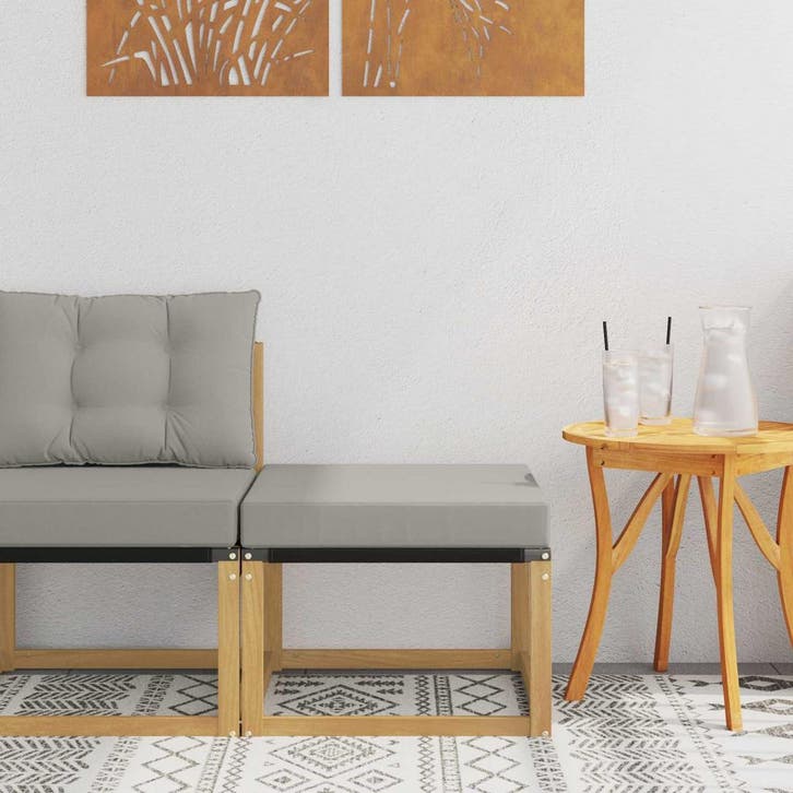 vidaXL Buiten Voetenbank Massief acaciahout en, Tuin en Terras, Tuinsets en Loungesets, Nieuw, Verzenden