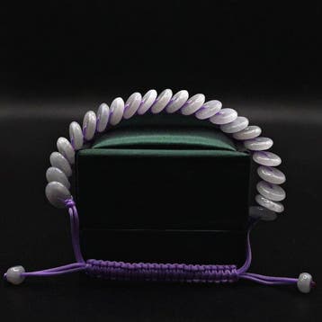 Bracelet en jadeite lavande naturelle claire certifié NGTC,