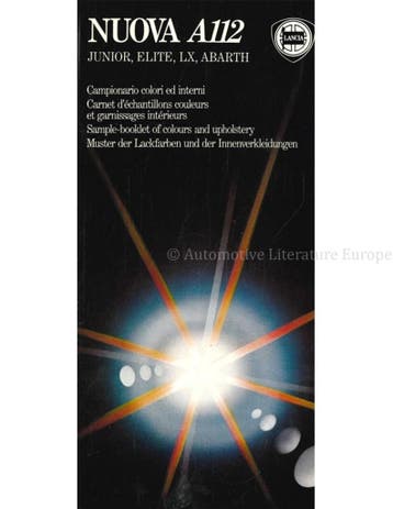1982 LANCIA A112 KLEUREN & INTERIEUR BROCHURE, Nieuw