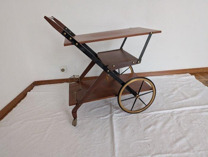 Serveerwagen - Hout - teak, Antiek en Kunst, Kunst | Designobjecten