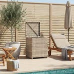 vidaXL Kussenbox Lichtgrijs 55 x 55 x 69 cm poly rattan, Tuin en Terras, Verzenden, Nieuw
