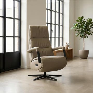 Leren elektrisch relaxfauteuil Core - Toledo Mocca, Ophalen of Verzenden
