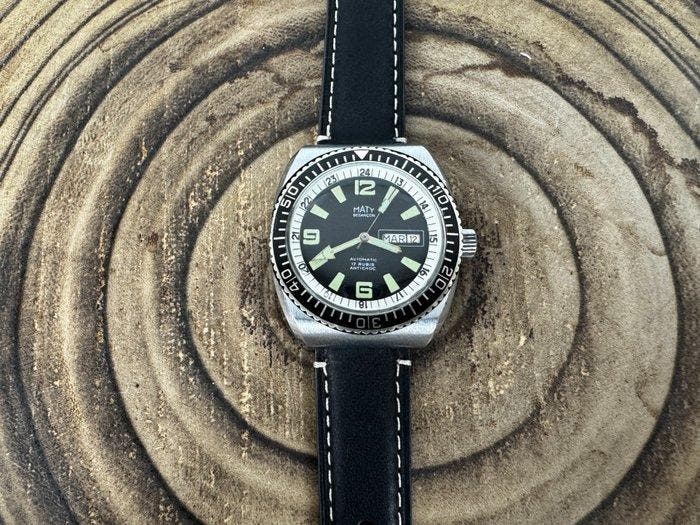 Maty - Besançon - Automatic - Diver - Day & Date - Jumbo -, Handtassen en Accessoires, Horloges | Heren