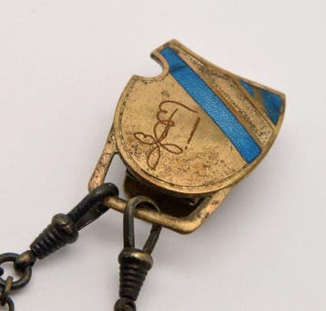 Argent 835 - Double fob avec clip - émaillé - Pendentif -
