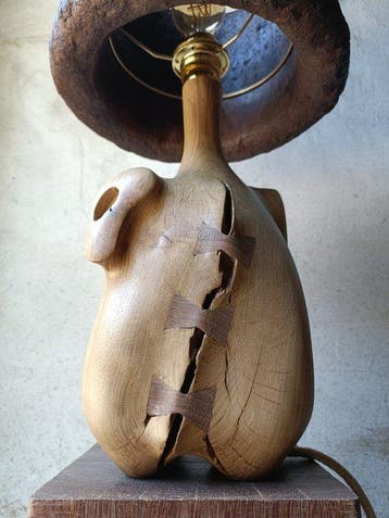 Renat Shuteev - Tafellamp - Papier-maché, Eik - Lamp