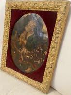 Antiek schilderij - de heilige apostel Petrus - 22 x 28 cm -