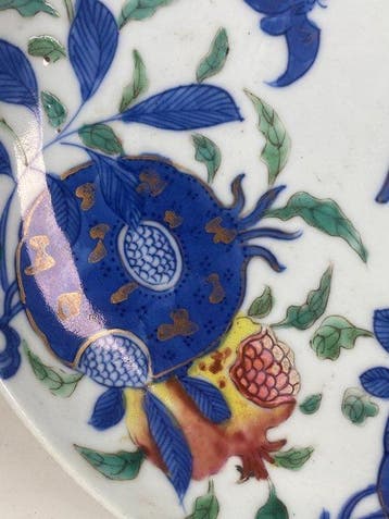 Bord - Porselein - Schotel met Jiajing-merkteken