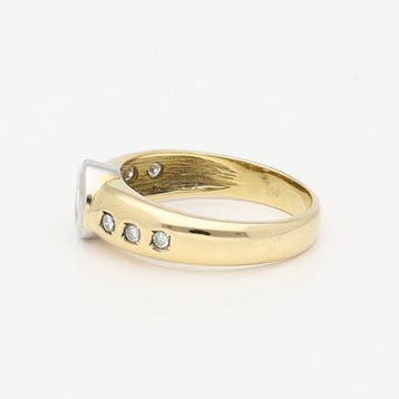 Ring - 18 karaat Geel goud, Witgoud Diamant (Natuurlijk), Nieuw