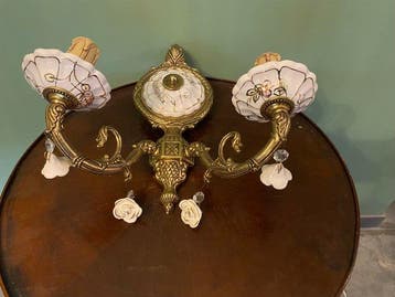 Lampe murale - Porcelaine, Laiton - Applique murale
