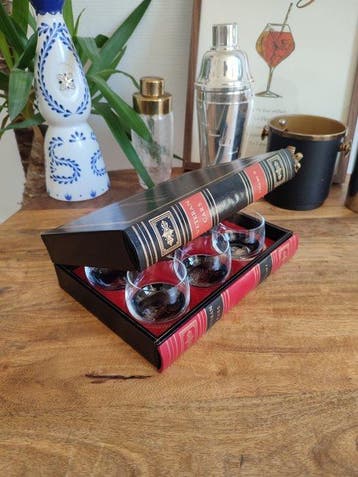 Trompe loeil - Drankkast - Glas, Hout, Leder - Geheim