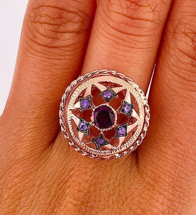 Sans prix de réserve - Bague - 9 carats Or rose, Argent, Handtassen en Accessoires, Ringen