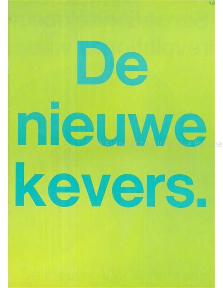 1968 VOLKSWAGEN KEVER BROCHURE NEDERLANDS, Boeken, Auto's | Folders en Tijdschriften