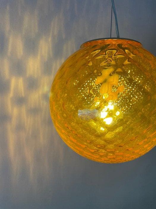 Lustre - Orange Baloton 80s - Vetro Murano, Antiquités & Art, Antiquités | Éclairage