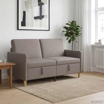 vidaXL Sofa met Opbergruimte Taupe 152 x 78 x 87 cm, Huis en Inrichting, Verzenden, Nieuw
