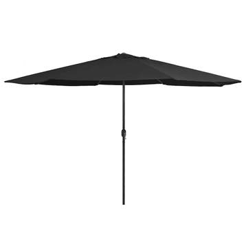 vidaXL Parasol met metalen paal 390 cm zwart, Tuin en Terras, Verzenden, Nieuw