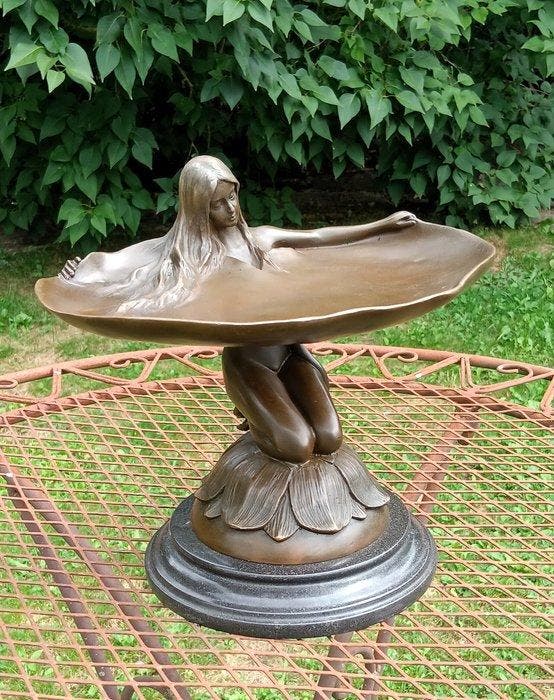 sculptuur, art nouveau bronzen schaal - 23 cm - Brons, Antiquités & Art, Art | Objets design