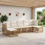 vidaXL Buiten bank set Naturel Polyester, Verzenden, Nieuw