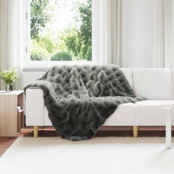 vidaXL Antislip deken van imitatie konijnenbont Olite 4 st, Huis en Inrichting, Verzenden, Nieuw
