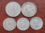 Roemenië. Carol I. Lot of 5 coins: 1 & 2 Lei 1894/1904