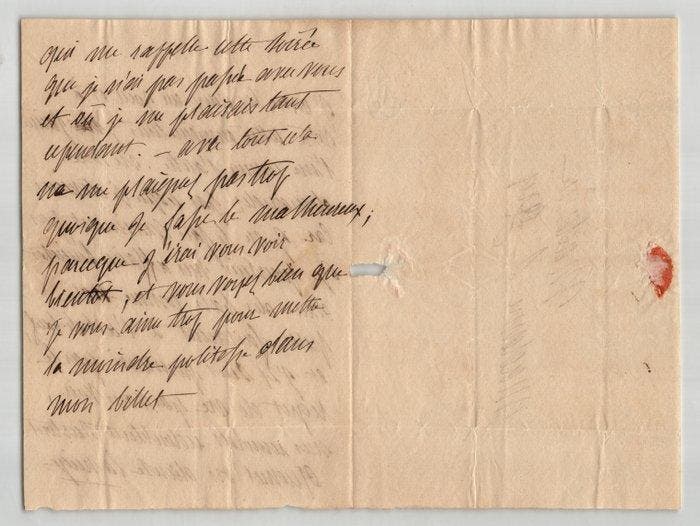 Alfred de Vigny - Belle lettre autographe à Madame Sophie, Verzamelen, Film en Tv