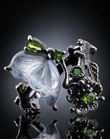 Zilver, Moonstone - Ring - Mystic Garden, Verzamelen