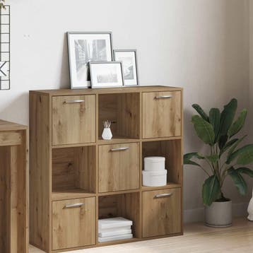 vidaXL Boekenrek 90x28x90 cm bewerkt hout artisanaal, Huis en Inrichting, Verzenden, Nieuw