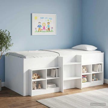 vidaXL Bedkast met plank 2 st Wit 66 x 33 x 48 cm Bewerkt, Huis en Inrichting, Verzenden, Nieuw