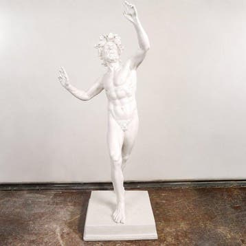 sculptuur, Il Fauno Danzante - 80 cm - gips, gepatineerd in