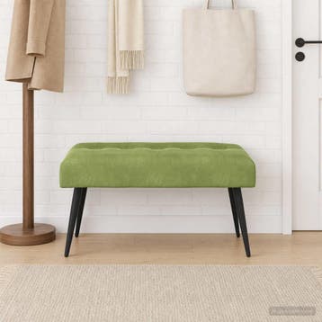 vidaXL Bank met knopen tufting Lichtgroen 80 x 40 x 46 cm, Verzenden