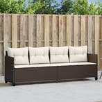 vidaXL Ligbed met kussens poly rattan bruin, Verzenden, Nieuw