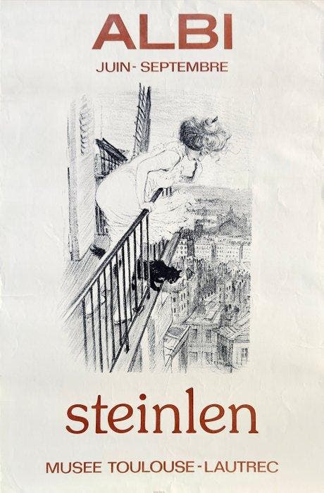 Steinlen - Affiche d’exposition – Musée Toulouse-Lautrec,, Antiquités & Art, Art | Dessins & Photographie
