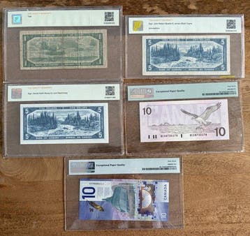 Canada. - 5 Banknotes - Various Dates (Zonder minimumprijs)