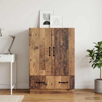 vidaXL Dressoir met lade Oud hout 66 x 34,5 x 92 cm Bewerkt, Verzenden