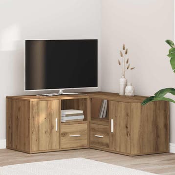 vidaXL Hoekkast 160x40x45 cm bewerkt hout artisanaal eiken, Verzenden, Nieuw