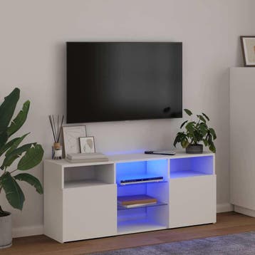 vidaXL Tv-meubel met LED-verlichting 120x30x50 cm wit, Verzenden