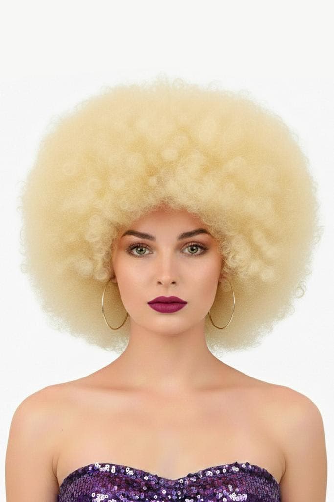 KIMU® Pruik Afro Lichtblond Disco met Gratis 2x Haarnetje Bl, Vêtements | Femmes, Costumes de carnaval & Vêtements de fête, Enlèvement ou Envoi