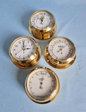 Wempe - Station météo (4) - Laiton - Baromètre et horloge de