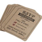 Bruiloft Uitnodigingen Kraft 12cm 10st, Verzenden, Nieuw
