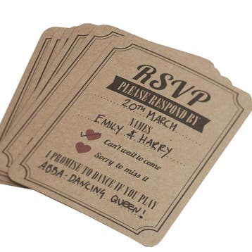 Bruiloft Uitnodigingen Kraft 12cm 10st, Verzenden