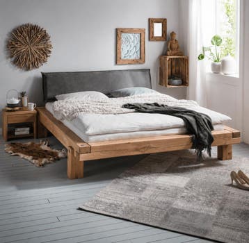 Van Schaik Linde Massief Eiken Balkenbed - 200 x 210, Nieuw
