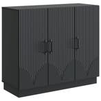 vidaXL Dressoir Zwart 89 x 34,5 x 77 cm Bewerkt hout, Huis en Inrichting, Verzenden, Nieuw